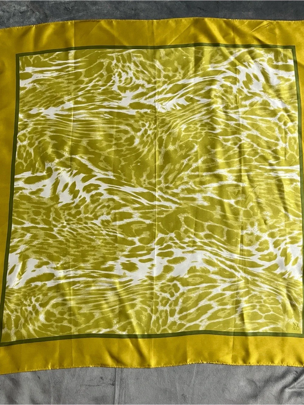 New York & Company Yellow Silk Scarf